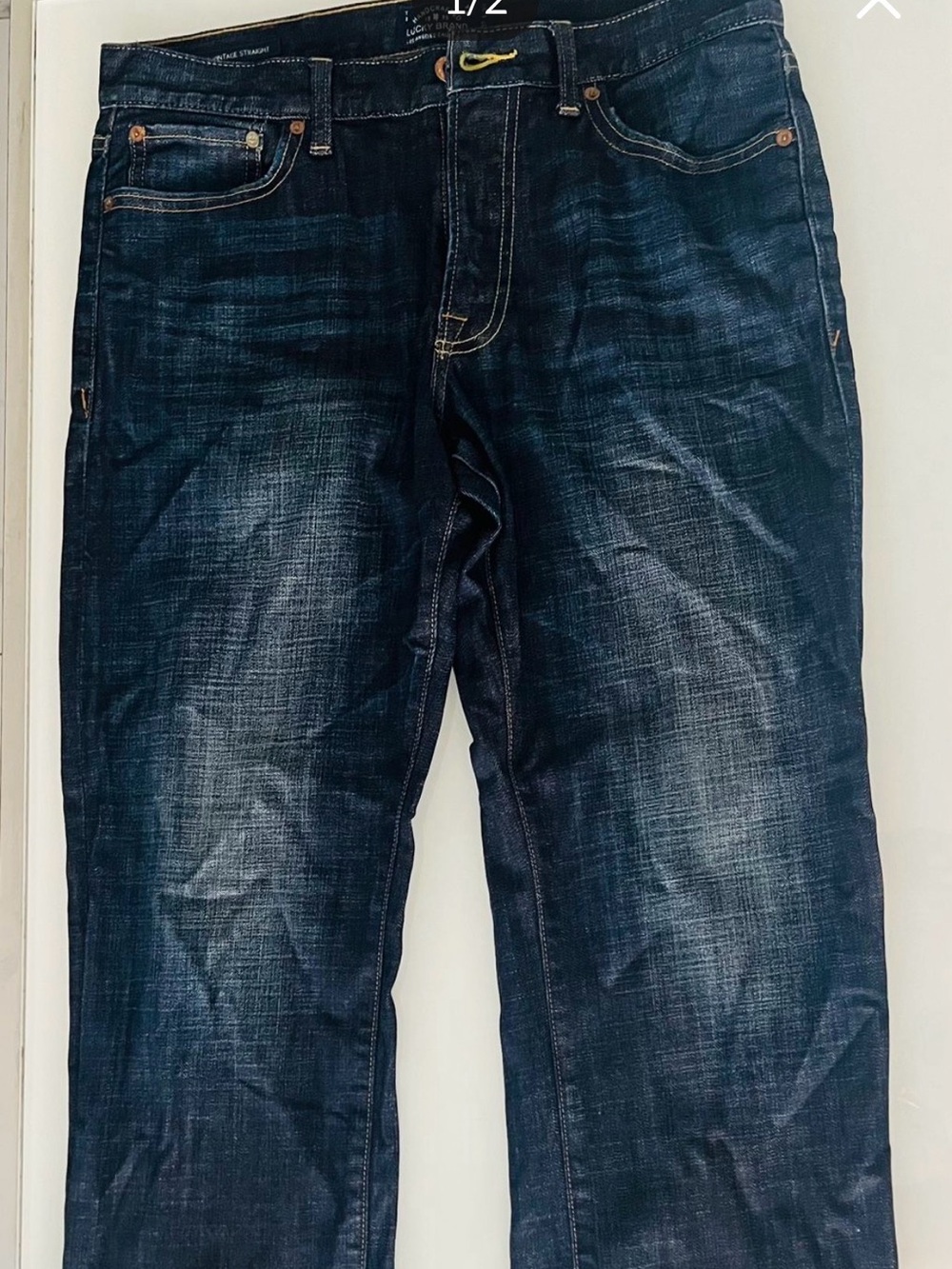 Lucky Brand 361 Vintage Straight Mens 32x32 Stretch Denim Jeans Blue Dark Wash